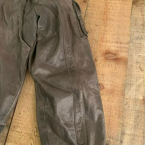 Steinmark brown vintage Leather biker jacket size 40 - Picture 6 of 12